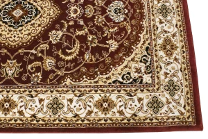 Red Floral Oriental Style 4X6 Machine-Made Rug