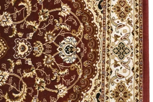 Red Floral Oriental Style 4X6 Machine-Made Rug