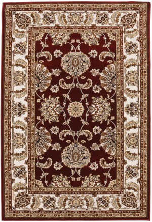 Red Floral Oriental Style 4X6 Machine-Made Rug