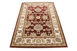 Red Floral Oriental Style 4X6 Machine-Made Rug