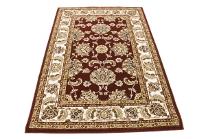 Red Floral Oriental Style 4X6 Machine-Made Rug