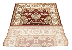 Red Floral Oriental Style 4X6 Machine-Made Rug