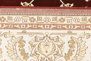 Red Floral Oriental Style 4X6 Machine-Made Rug