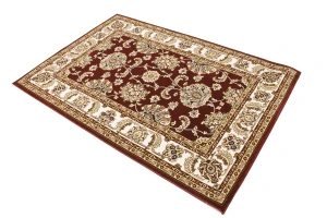 Red Floral Oriental Style 4X6 Machine-Made Rug