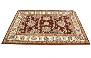 Red Floral Oriental Style 4X6 Machine-Made Rug