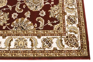 Red Floral Oriental Style 4X6 Machine-Made Rug