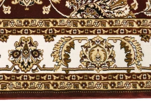 Red Floral Oriental Style 4X6 Machine-Made Rug