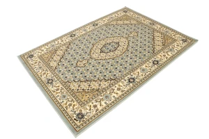Gray Floral Oriental Style 4X6 Machine-Made Rug