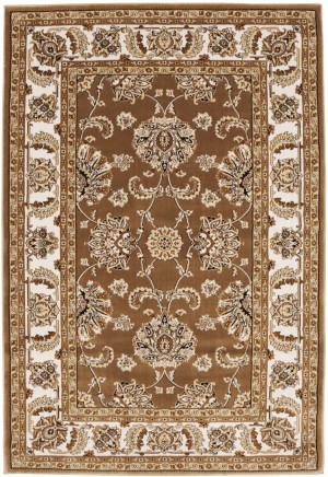 Brown Floral Oriental Style 4X6 Machine-Made Rug