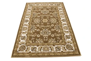 Brown Floral Oriental Style 4X6 Machine-Made Rug