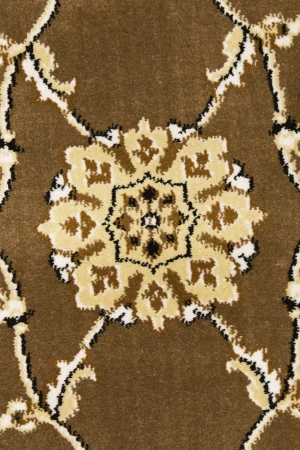 Brown Floral Oriental Style 4X6 Machine-Made Rug
