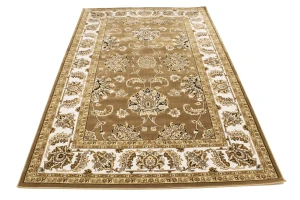 Brown Floral Oriental Style 5X8 Machine-Made Rug