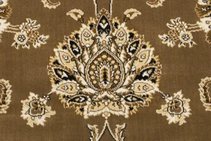 Brown Floral Oriental Style 5X8 Machine-Made Rug