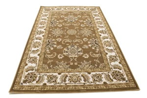 Brown Floral Oriental Style 5X8 Machine-Made Rug