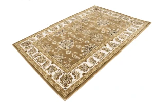Brown Floral Oriental Style 5X8 Machine-Made Rug