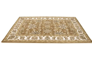 Brown Floral Oriental Style 5X8 Machine-Made Rug