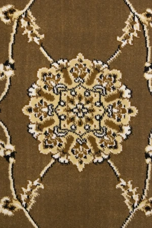 Brown Floral Oriental Style 5X8 Machine-Made Rug