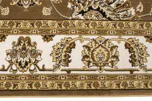 Brown Floral Oriental Style 5X8 Machine-Made Rug