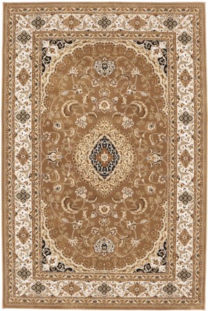 Brown Floral Oriental Style 5X8 Machine-Made Rug