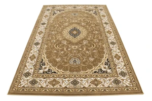 Brown Floral Oriental Style 5X8 Machine-Made Rug