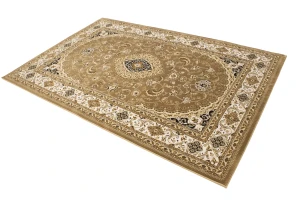 Brown Floral Oriental Style 5X8 Machine-Made Rug