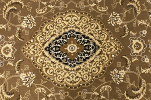 Brown Floral Oriental Style 5X8 Machine-Made Rug