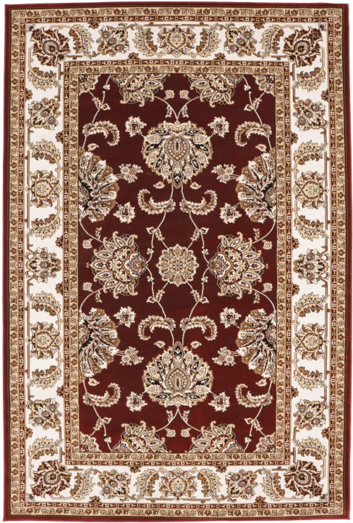 Red Floral Oriental Style 5X8 Machine-Made Rug