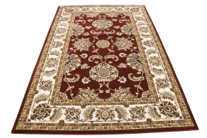 Red Floral Oriental Style 5X8 Machine-Made Rug