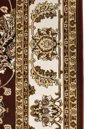Red Floral Oriental Style 5X8 Machine-Made Rug