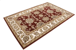 Red Floral Oriental Style 5X8 Machine-Made Rug