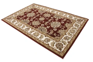 Red Floral Oriental Style 5X8 Machine-Made Rug