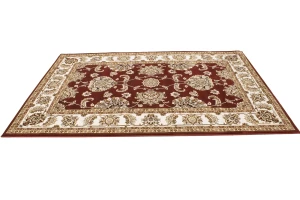 Red Floral Oriental Style 5X8 Machine-Made Rug