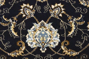 Navy Floral Oriental Style 5X8 Machine-Made Rug