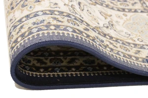 Navy Floral Oriental Style 5X8 Machine-Made Rug