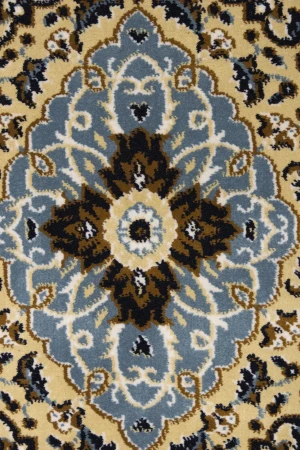 Navy Floral Oriental Style 5X8 Machine-Made Rug