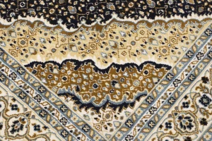 Navy Floral Oriental Style 5X8 Machine-Made Rug
