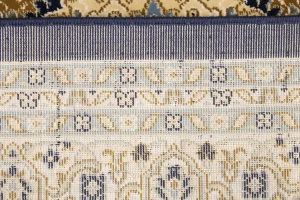 Navy Floral Oriental Style 5X8 Machine-Made Rug