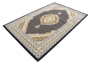 Navy Floral Oriental Style 5X8 Machine-Made Rug