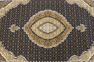Navy Floral Oriental Style 5X8 Machine-Made Rug