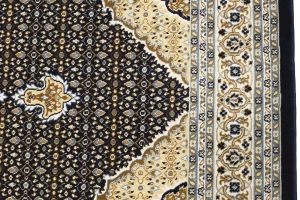 Navy Floral Oriental Style 5X8 Machine-Made Rug