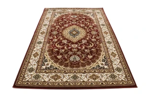 Red Floral Oriental Style 5X8 Machine-Made Rug