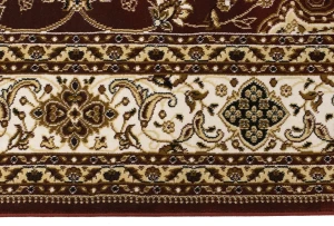 Red Floral Oriental Style 5X8 Machine-Made Rug
