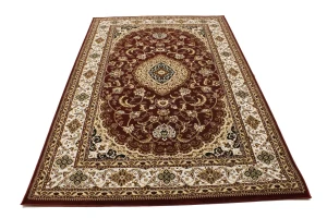 Red Floral Oriental Style 5X8 Machine-Made Rug
