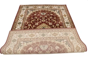 Red Floral Oriental Style 5X8 Machine-Made Rug