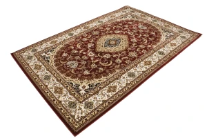 Red Floral Oriental Style 5X8 Machine-Made Rug