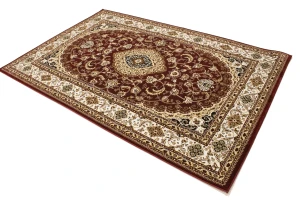 Red Floral Oriental Style 5X8 Machine-Made Rug