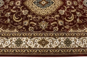 Red Floral Oriental Style 5X8 Machine-Made Rug
