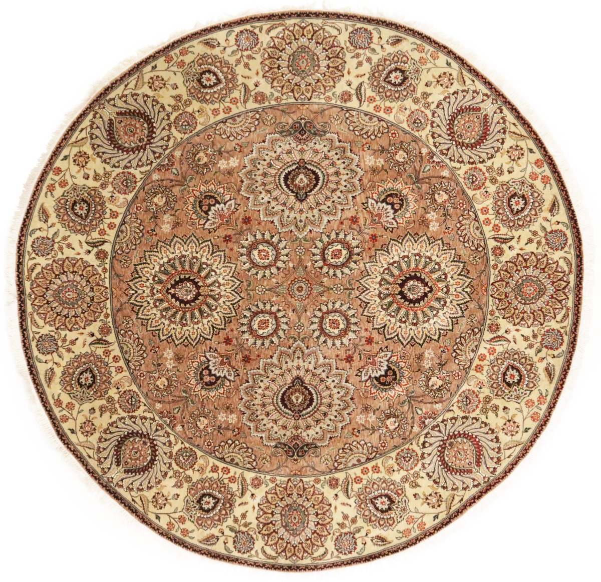 Vintage Floral Classic 8X8 Agra Jaipur Oriental Round Rug