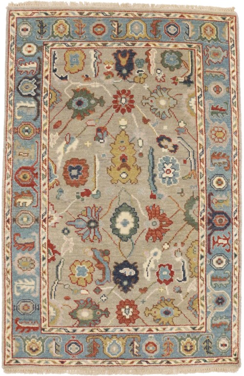 Floral Colorfast 4X6 Oushak Chobi Oriental Rug