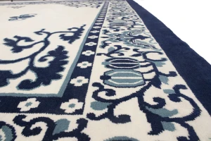 Ivory Floral Chinese Style 12X15 Modern Oriental Rug